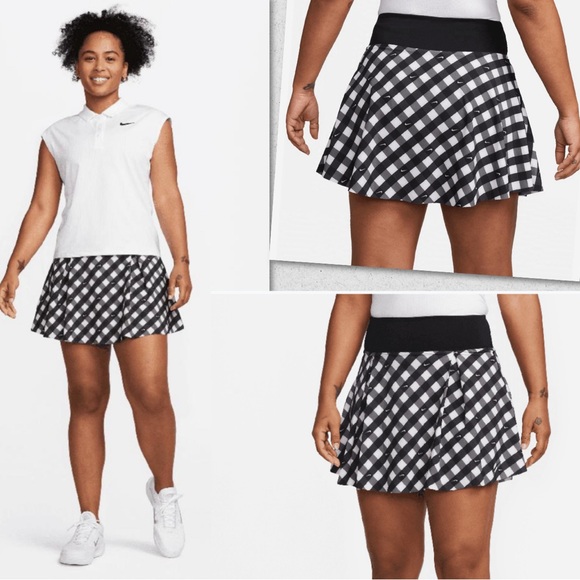 Nike Dri-FIT Club Women's Printed Tennis Skort Black/White - NWT - Picture 1 of 6